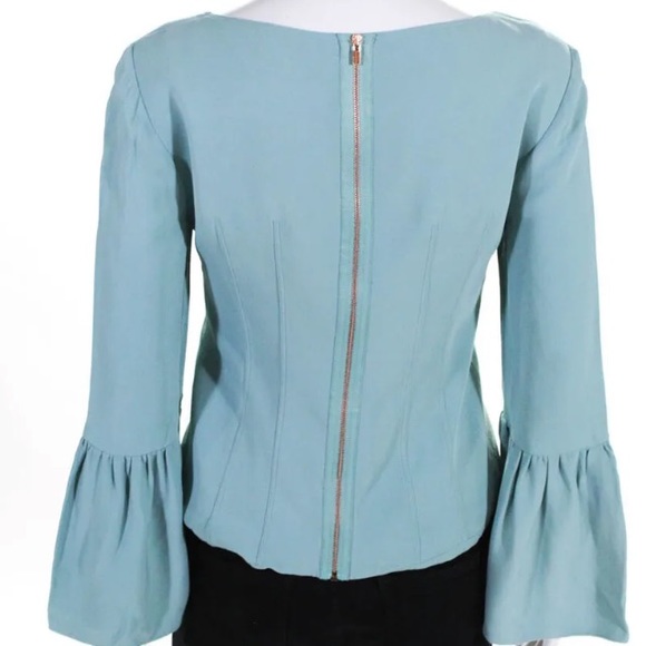 Tibi blue corset bell sleeve top - Picture 4 of 6